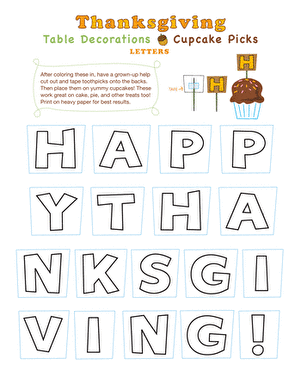 Cupcake Picks: Thanksgiving
