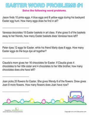 Easter Word Problems #1