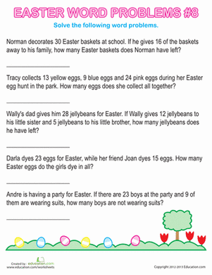Easter Word Problems #8