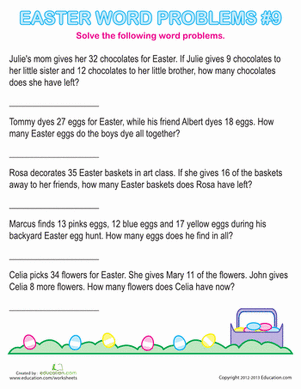 Easter Word Problems #9