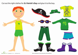 St. Patrick's Day Paper Doll Boy