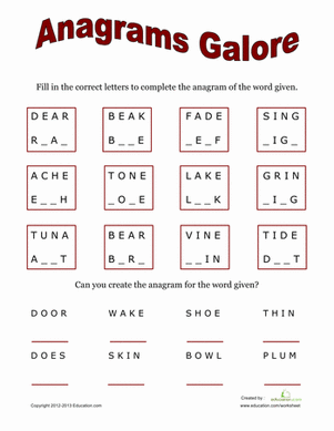 Four Letter Anagrams