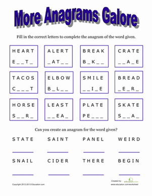 Five Letter Anagrams