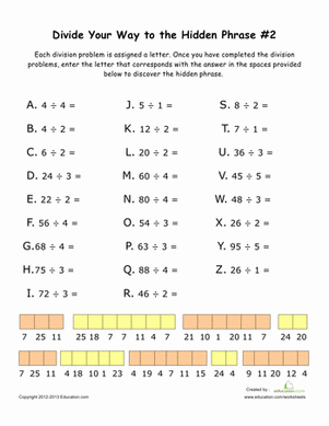 Division Practice Sheet #2