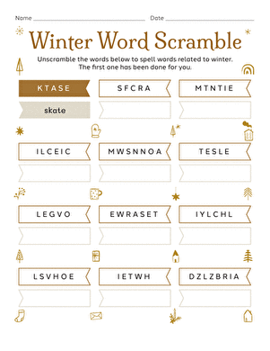 Winter Word Scramble
