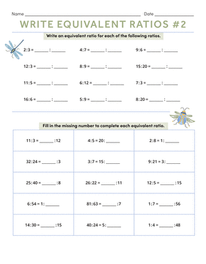 Write Equivalent Ratios #2