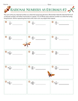 Rational Numbers as Decimals #2