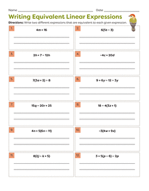 Writing Equivalent Linear Expressions