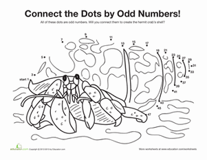 Skip Counting Hermit Crab