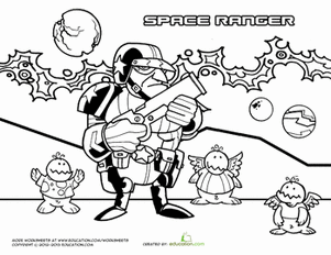 Space Ranger Coloring Page