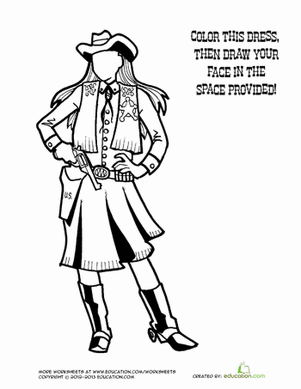 Cowgirl Coloring Page