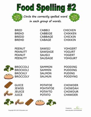 Food Spelling #2
