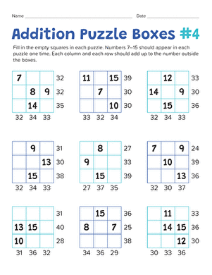 Addition Puzzle Boxes #4 large image