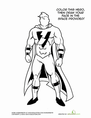 Superhero Coloring Page #1