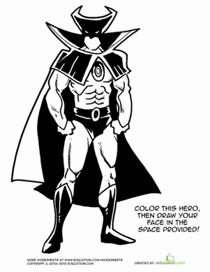 Superhero Coloring Page #2