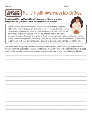 Respond to a Topic: Mental Health Awareness Month (May)