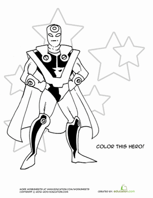 Superhero Coloring Page #3