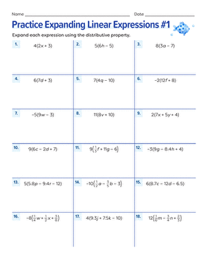 Practice Expanding Linear Expressions #1
