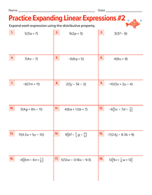 Practice Expanding Linear Expressions #2