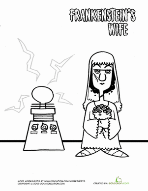 Frankenstein's Wife Coloring Page