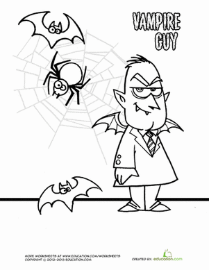Vampire Guy Coloring Page