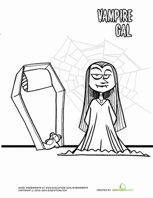 Vampire Girl Coloring Page