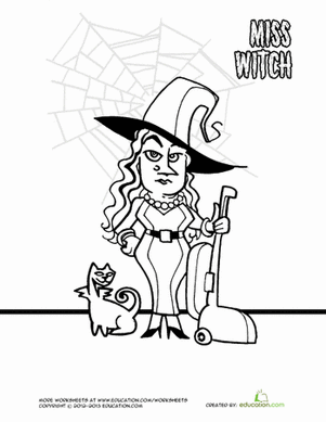 Miss Witch Coloring Page