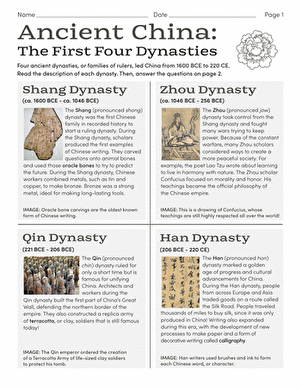 Ancient China: The First Four Dynasties