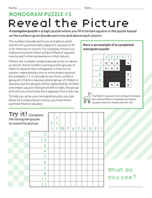 Nonogram Puzzle #3: Reveal the Picture