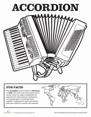 Accordion Coloring Page