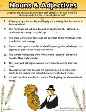 Thanksgiving Parts of Speech