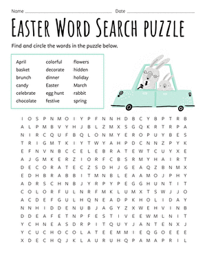 Easter Word Search Puzzle