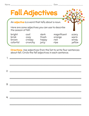 Fall Adjectives
