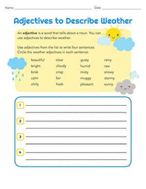 Adjectives to Describe Weather