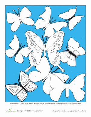Butterfly Color By Number