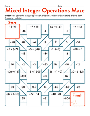 Mixed Integer Operations Maze