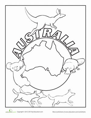 Australia Coloring Page