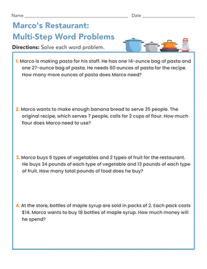 Marco’s Kitchen: Multi-Step Word Problems