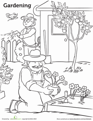 Gardening Coloring Page