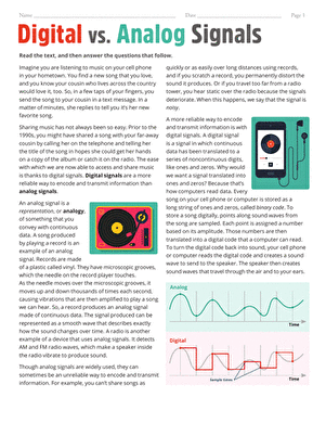 Digital vs. Analog Signals