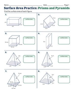 Surface Area Practice: Prisms and Pyramids