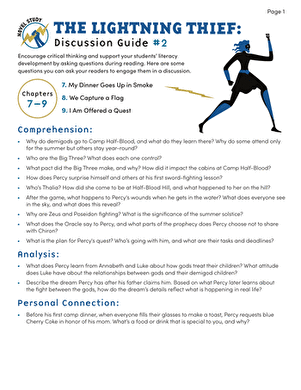 Novel Study: The Lightning Thief: Discussion Guide #2