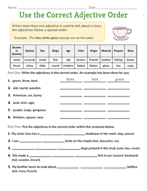 Use the Correct Adjective Order