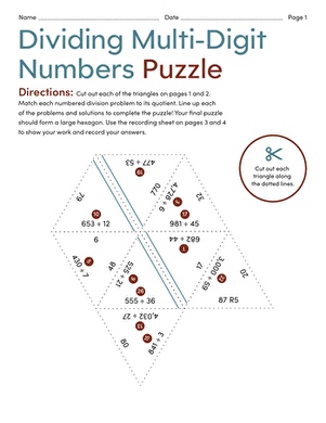 Dividing Multi-Digit Numbers Puzzle