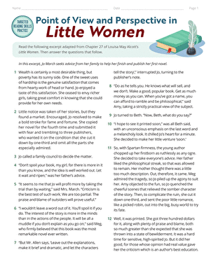 Targeted Reading Skills Practice: Point of View and Perspective in Little Women