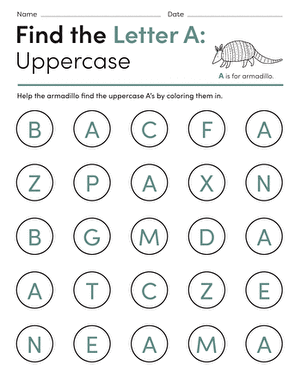 Find the Letter A: Uppercase