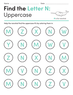 Find the Letter N: Uppercase