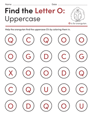 Find the Letter O: Uppercase