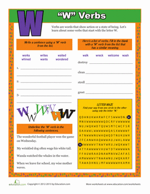 Verbs that Start with W