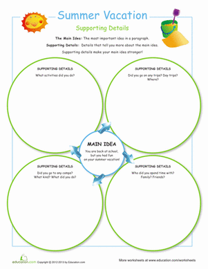Main Idea and Details: Summer Vacation